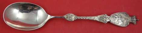 Serving Spoon London 1902 mark King Edward VII Coronation 1902, crowned man on horseback 9